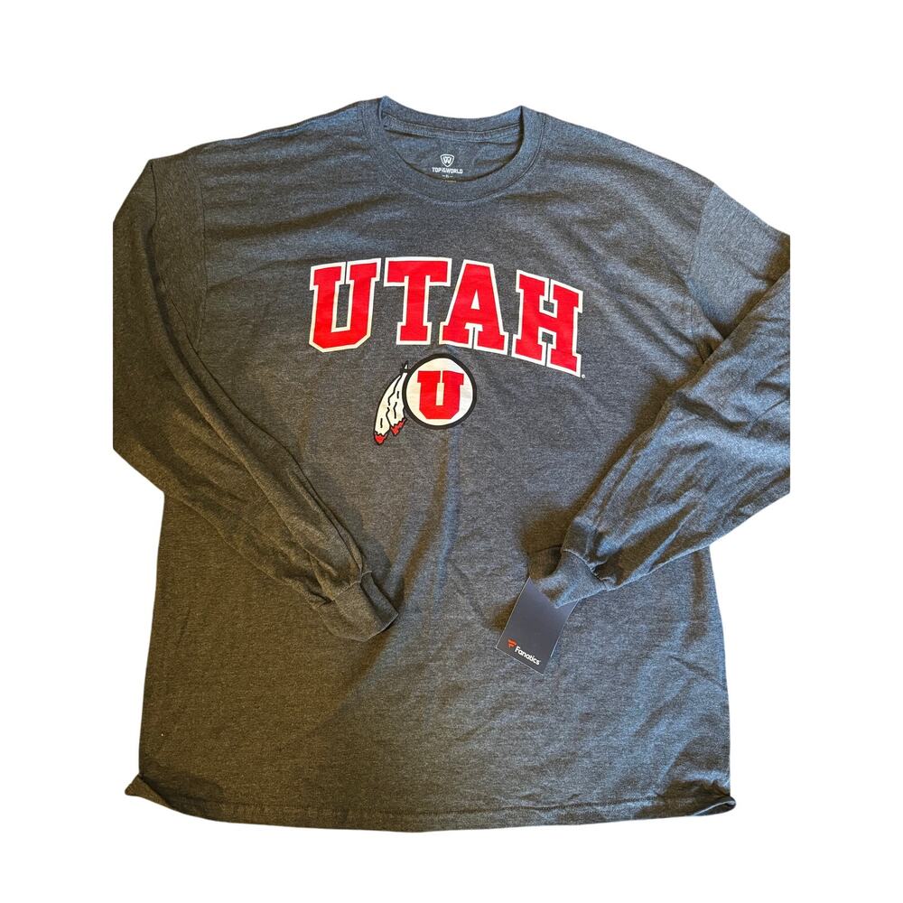Top of the World Men's Utah Utes Gray Long Sleeve T-Shirt Size XL EUC